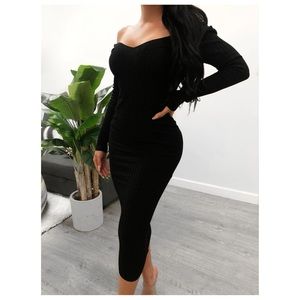 Long sleeve fitted dress